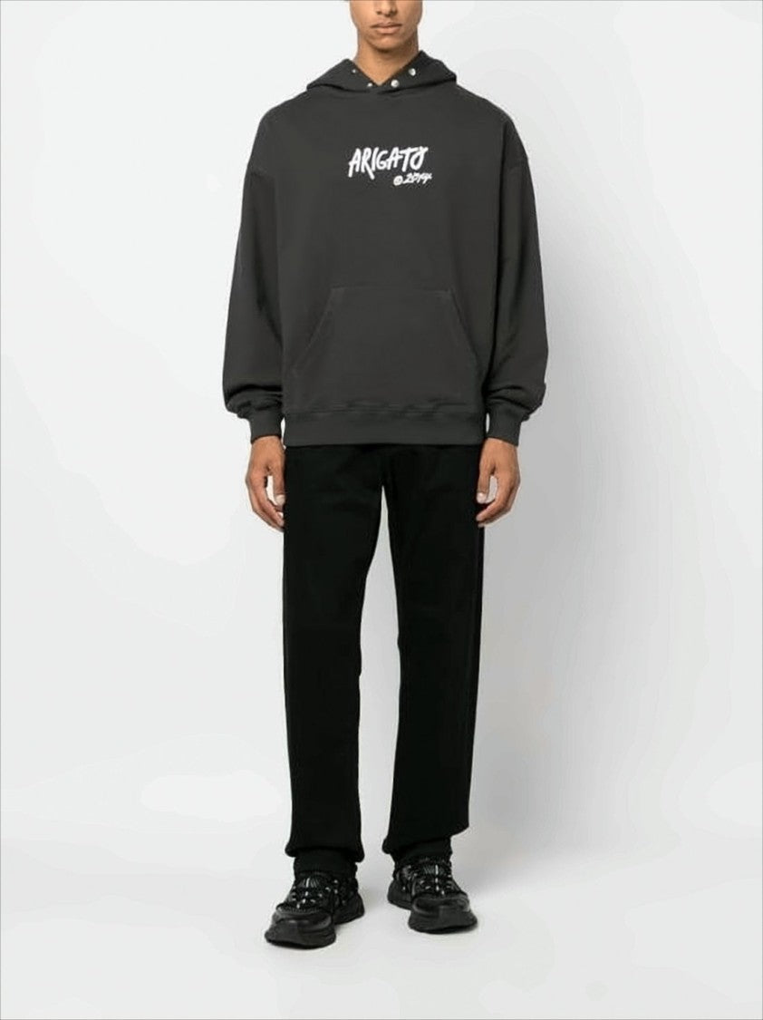 Axel Arigato Relaxed Black Sweatshirt With Hood And Kangaroo Pocket