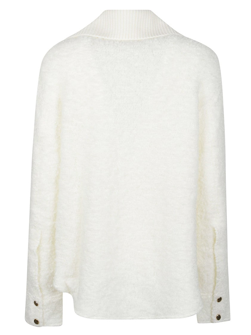 Moncler Full Zip Collared Acrylic-Blend Jacket