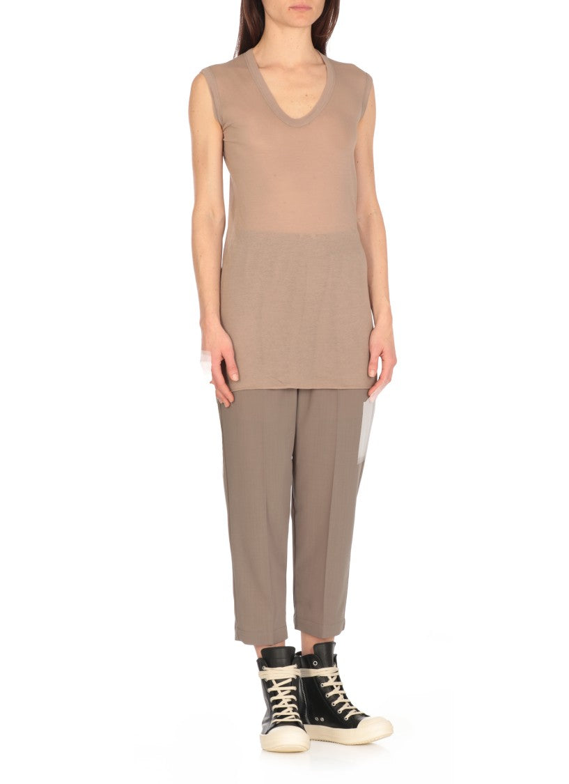 Rick Owens Beige Cotton Sleeveless Top