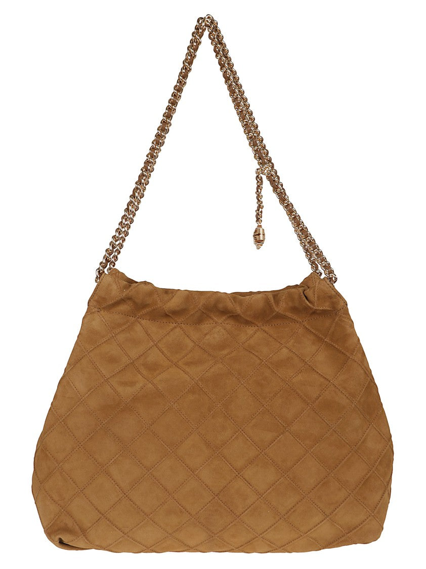 Tory Burch Quilted Suede Shoulder Bag