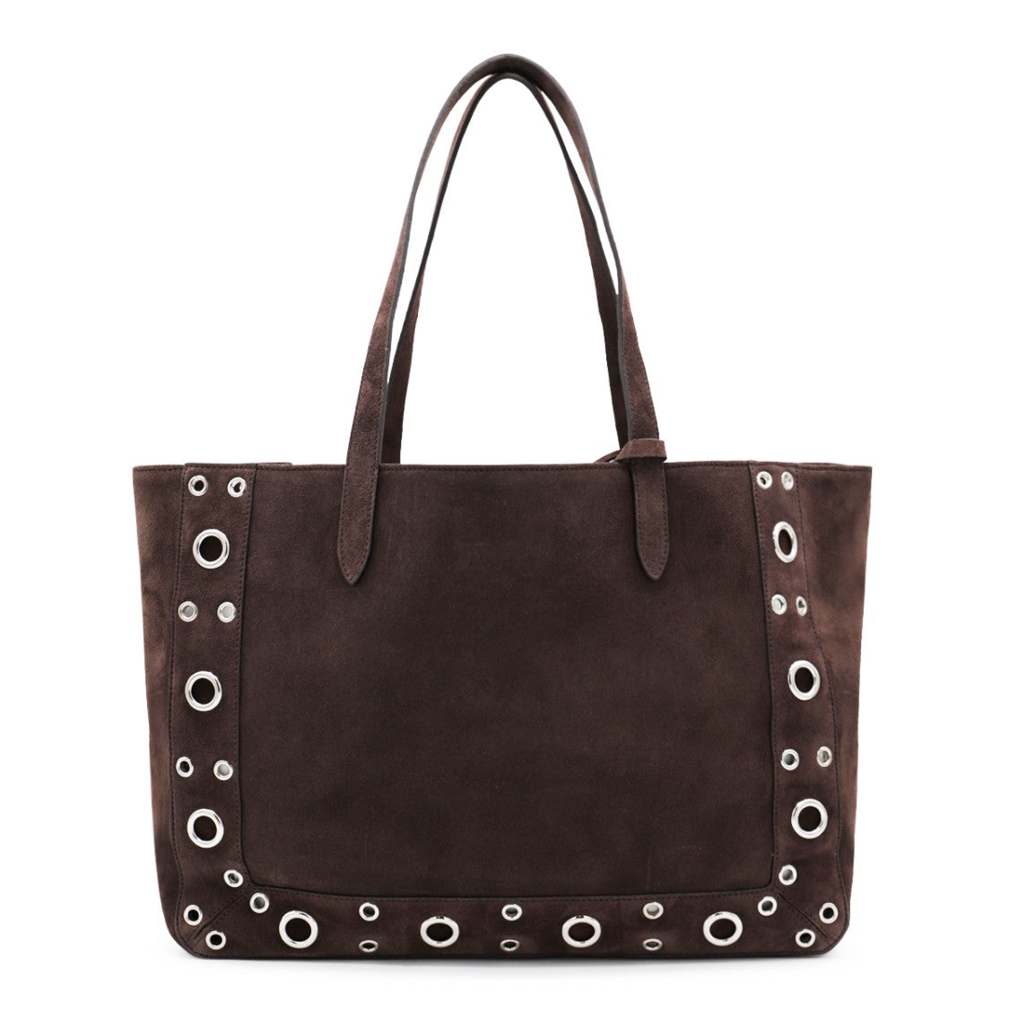 Valentino Garavani Embellished Brown Leather Tote