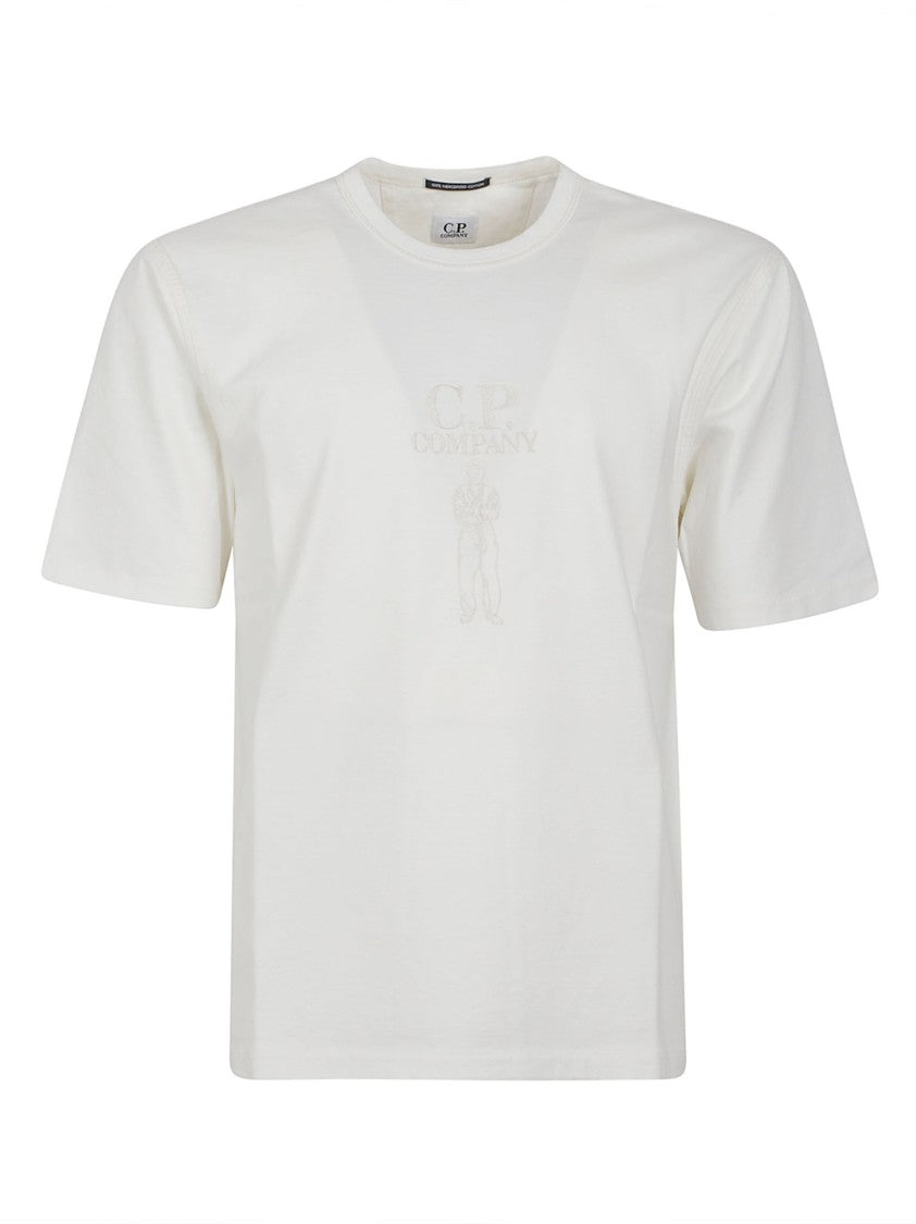 C.P. Company Minimalist Short-Sleeve Crew Neck T-Shirt With Embroidered Logo