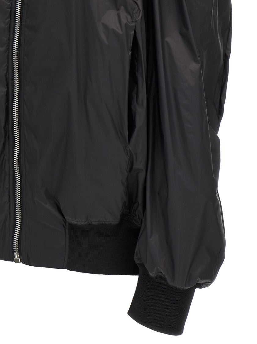 Rick Owens Lightweight Nylon Jacket With Ribbed Knit Details