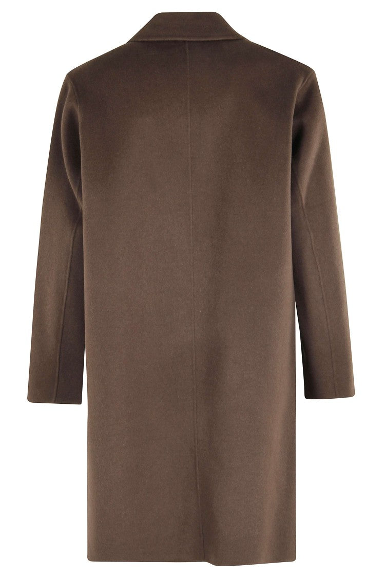 Amaranto Amaranth Wool Coat With Lapel Neckline