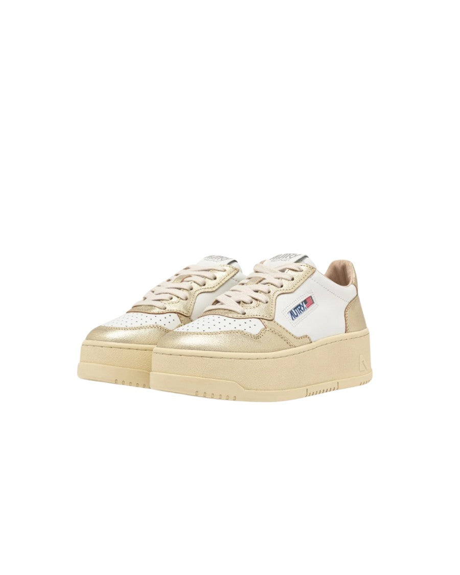 Autry Medalist Platform Sneakers With Padded Collar And Leather Insole