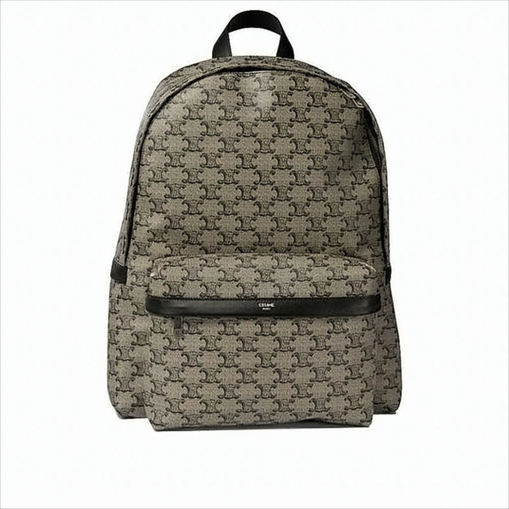 Celine Intricate Patterned Canvas Backpack With Leather Trim