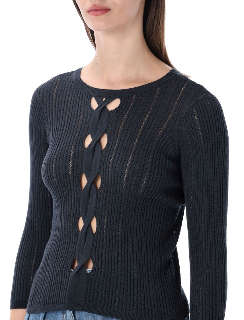 Sessùn Alencar Reversible Traforato Cotton Sweater