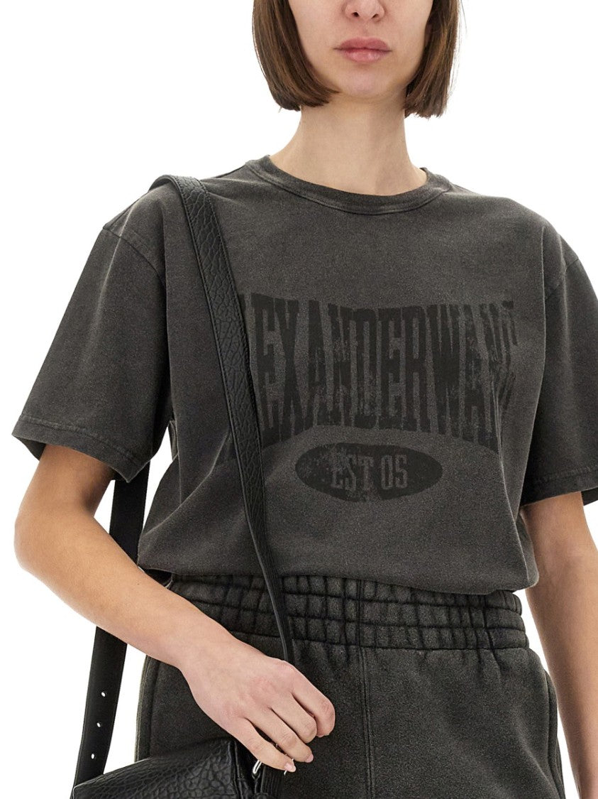Alexander Wang Vintage Logo Print T-Shirt