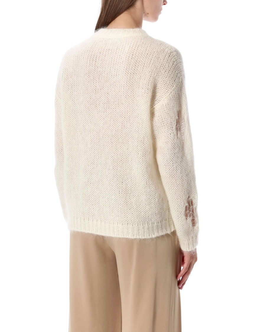 Fabiana Filippi Mohair Open Knit Sweater Ivory