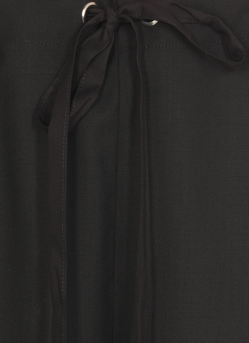 Khaite Black Wool And Silk Pants
