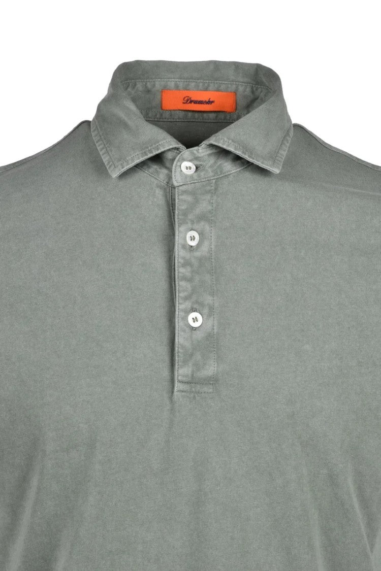 Drumohr Sage Green Cotton Men Polo