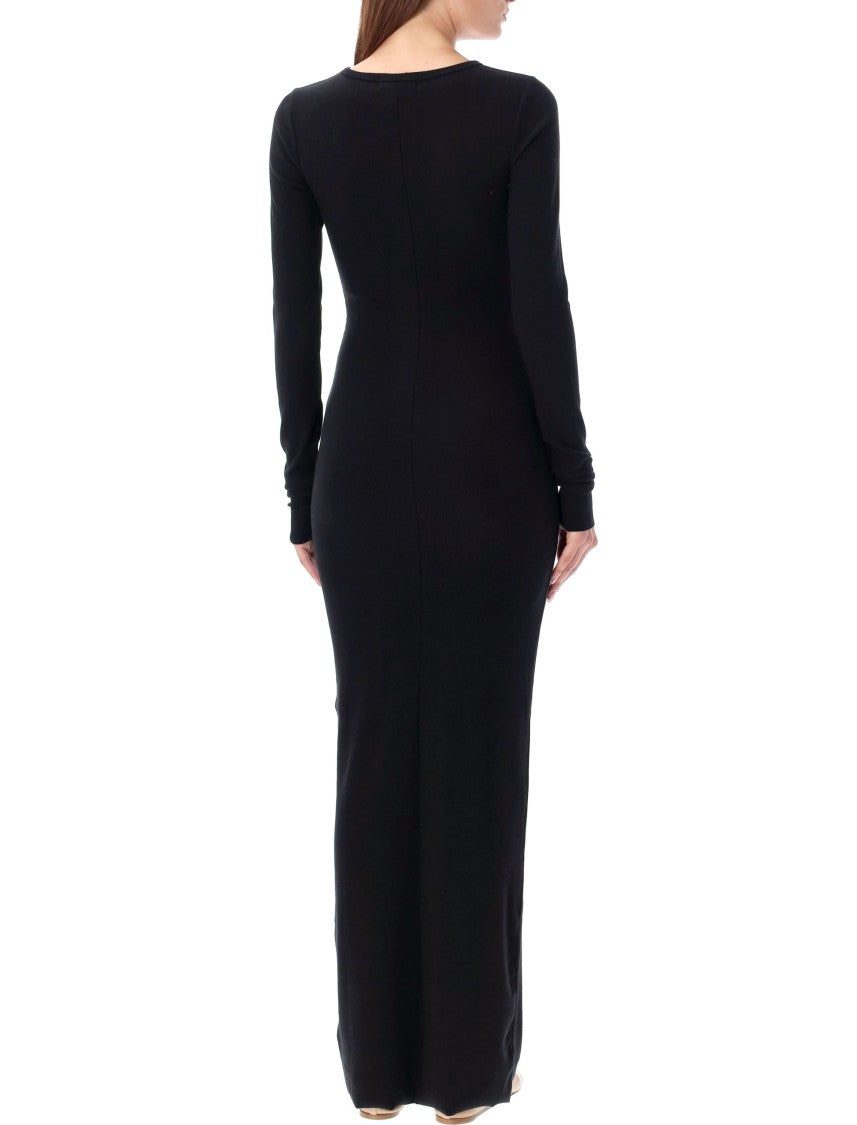 Eterne Black Long Sleeve Maxi Dress