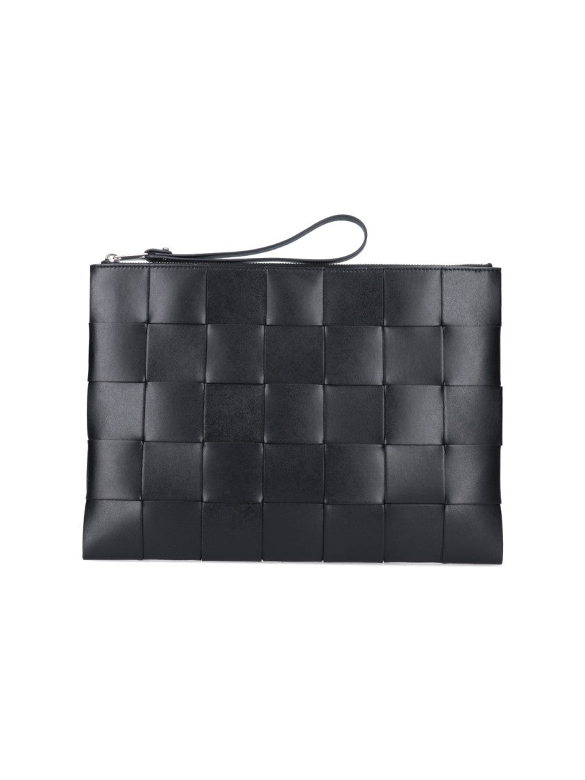 Bottega Veneta Large Intrecciato Leather Clutch With Removable Zipper Pull