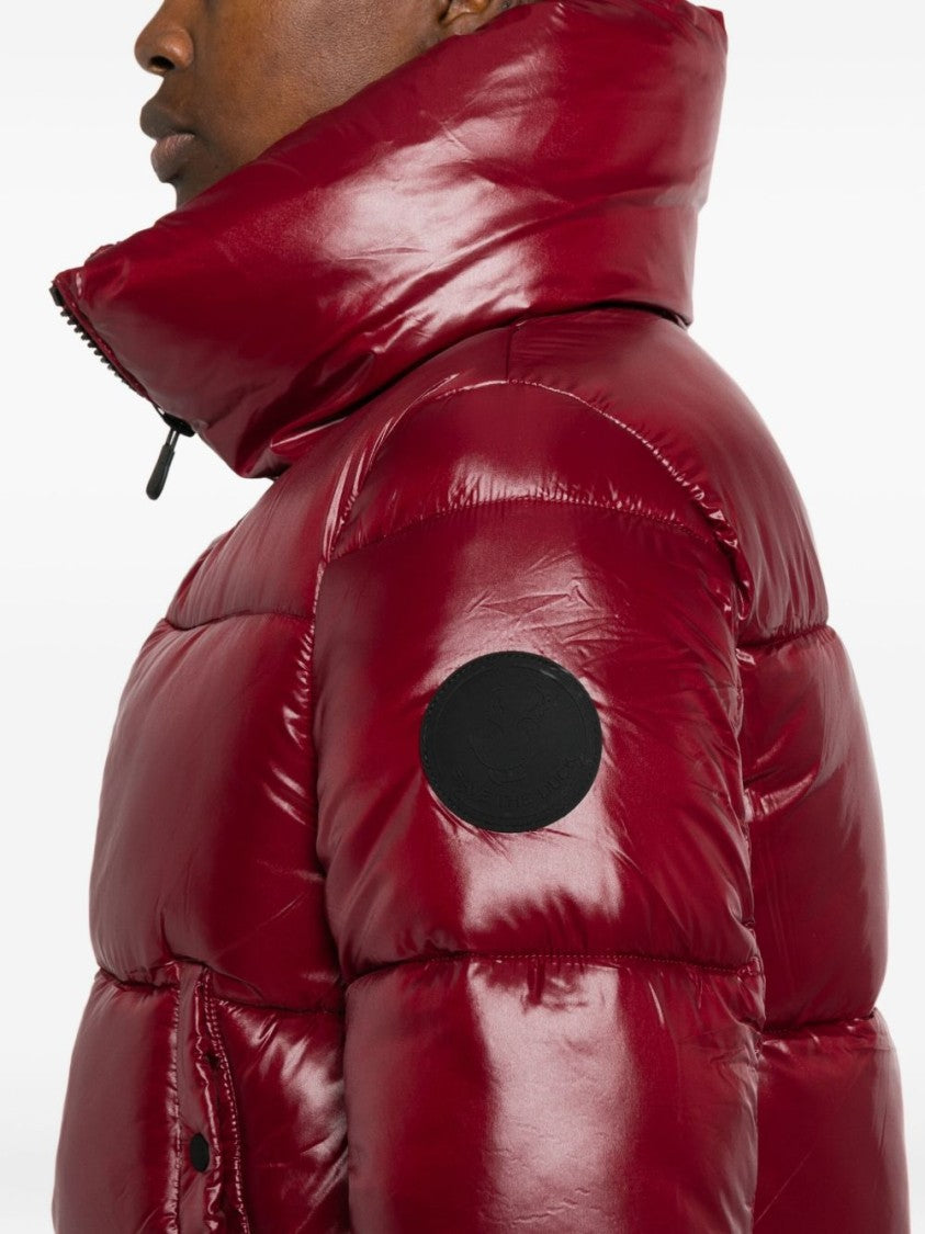 Save The Duck Quilted Cropped Puffer Jacket With Glossy Finish
