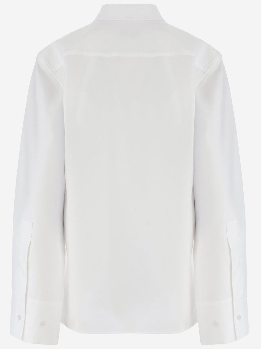 Darkpark Structured Collar Cotton Shirt With Long Sleeves And Side Slits