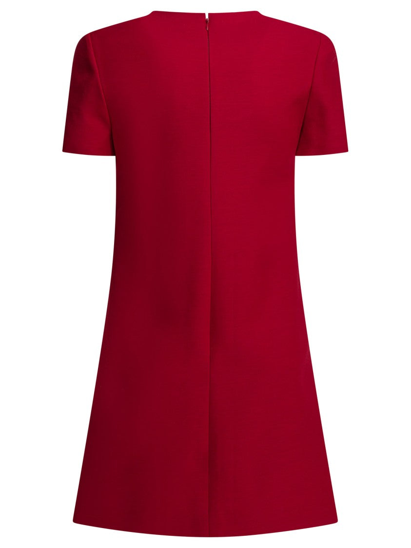 Valentino Red Mini Dress With Flared Skirt