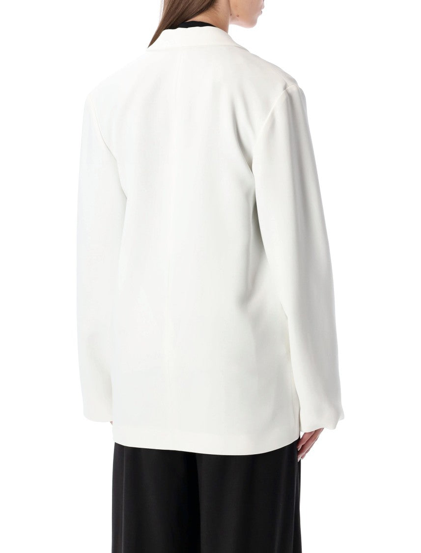 Alberta Ferretti White Stretch Cady Blazer