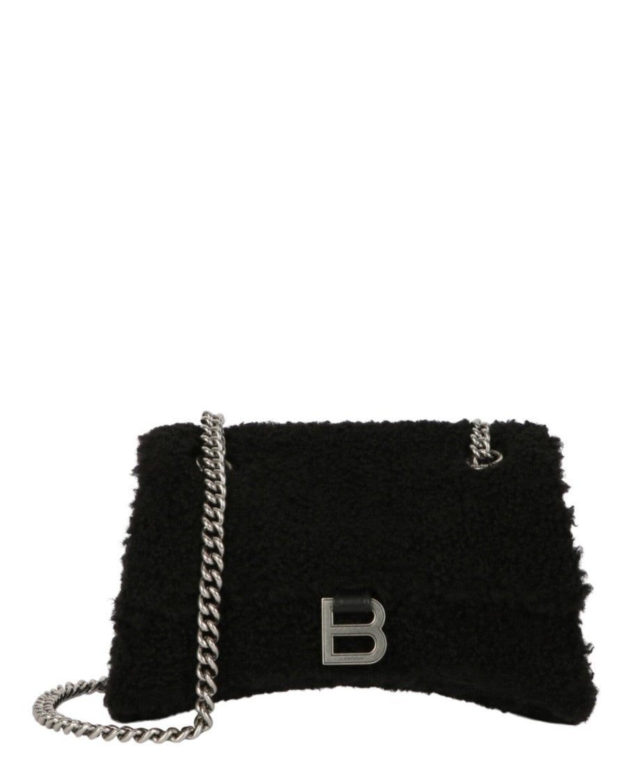 Balenciaga Crush Small Chain Bag With Faux Shearling