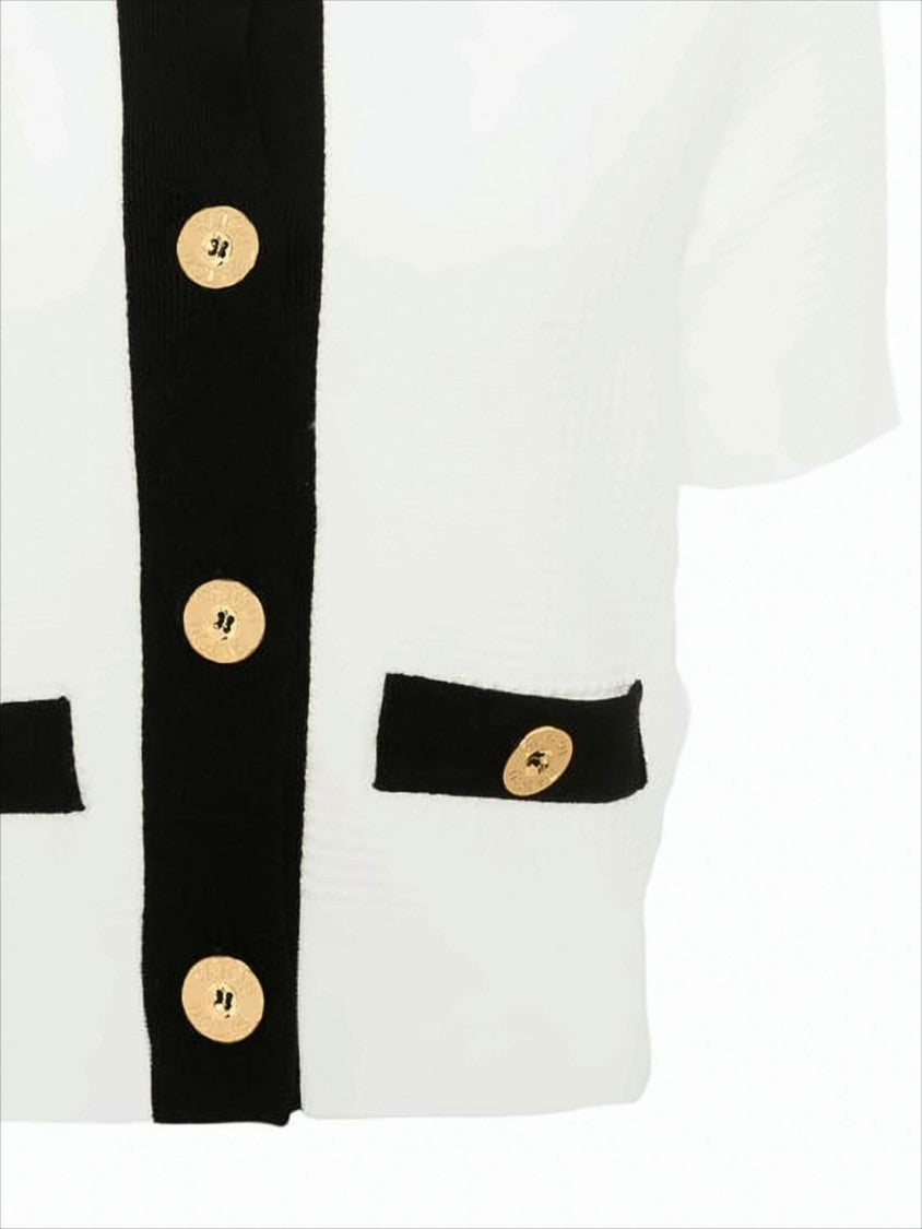Patou Textured Cropped Jacket With Gold Accents
