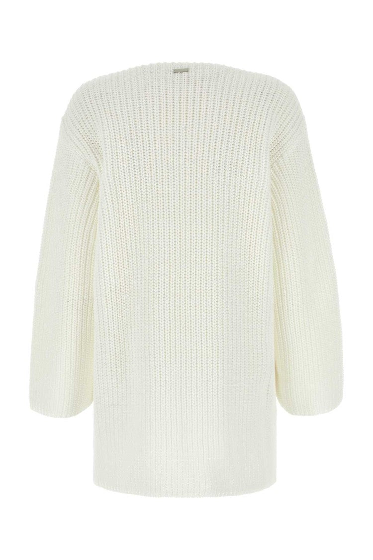 Salvatore Ferragamo White Cotton Oversize Sweater