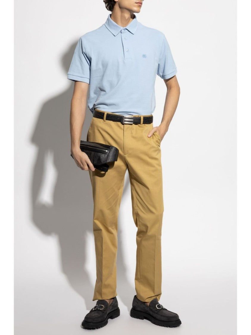 Etro Blue Polo Shirt With Classic Collar