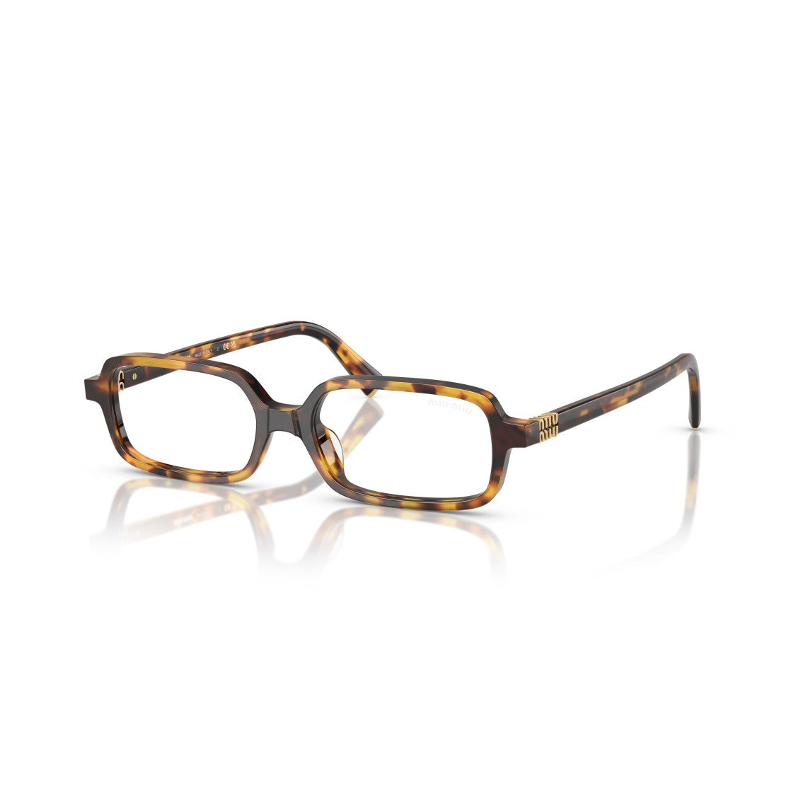 Miu Miu 0Mu 11Zs Rectangular Tortoiseshell Acetate Eyeglasses