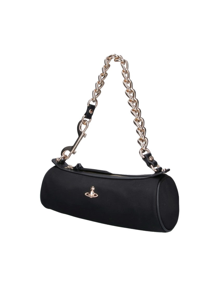 Vivienne Westwood Black Cindy Cylinder Viscose Shoulder Bag