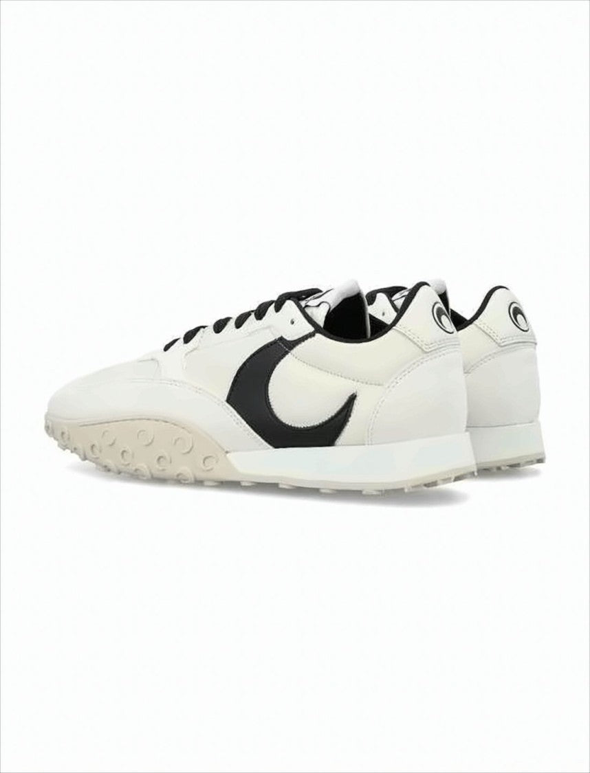 Marine Serre Calf Leather Sneakers With Crescent Accent