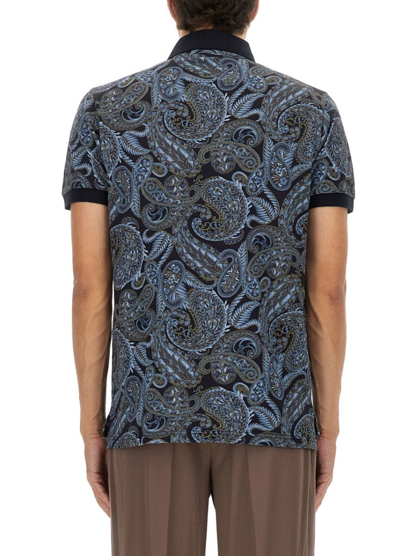 Etro Intricately Printed Cotton Polo Shirt With Tailored Fit