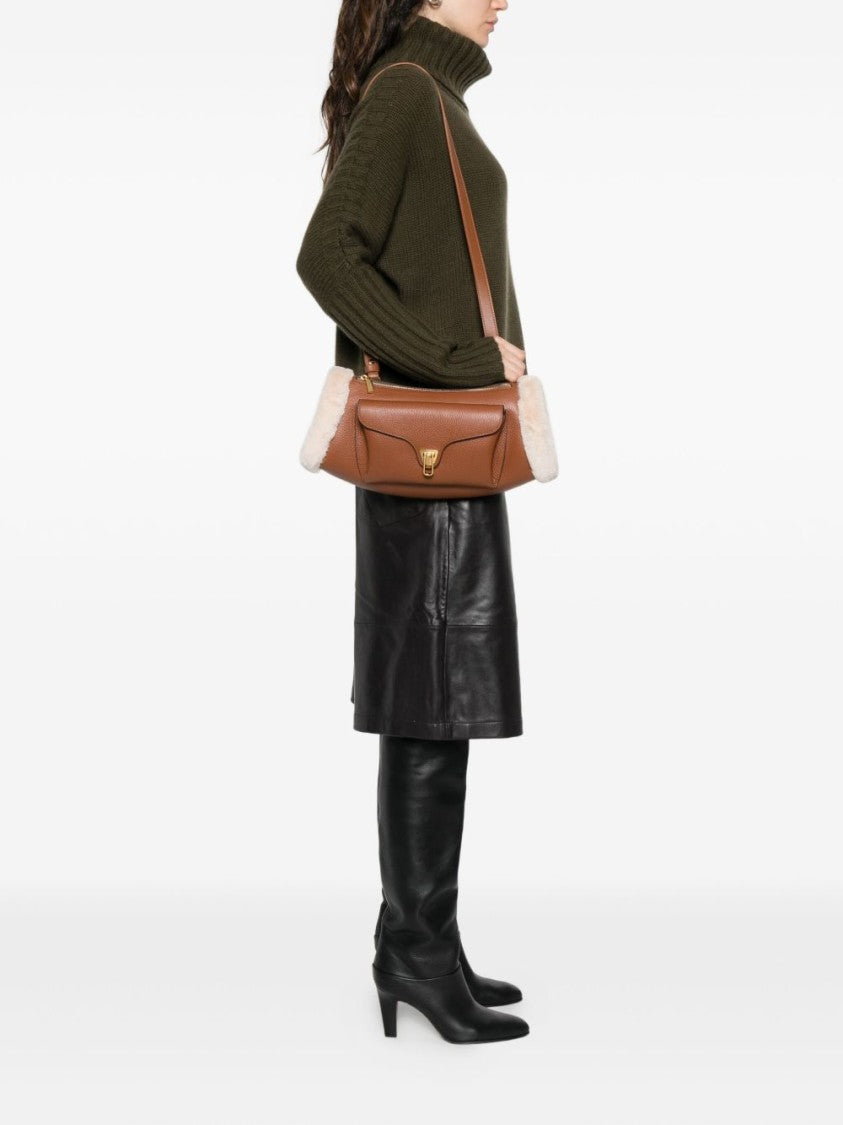 Coccinelle Structured Calfskin Shoulder Bag