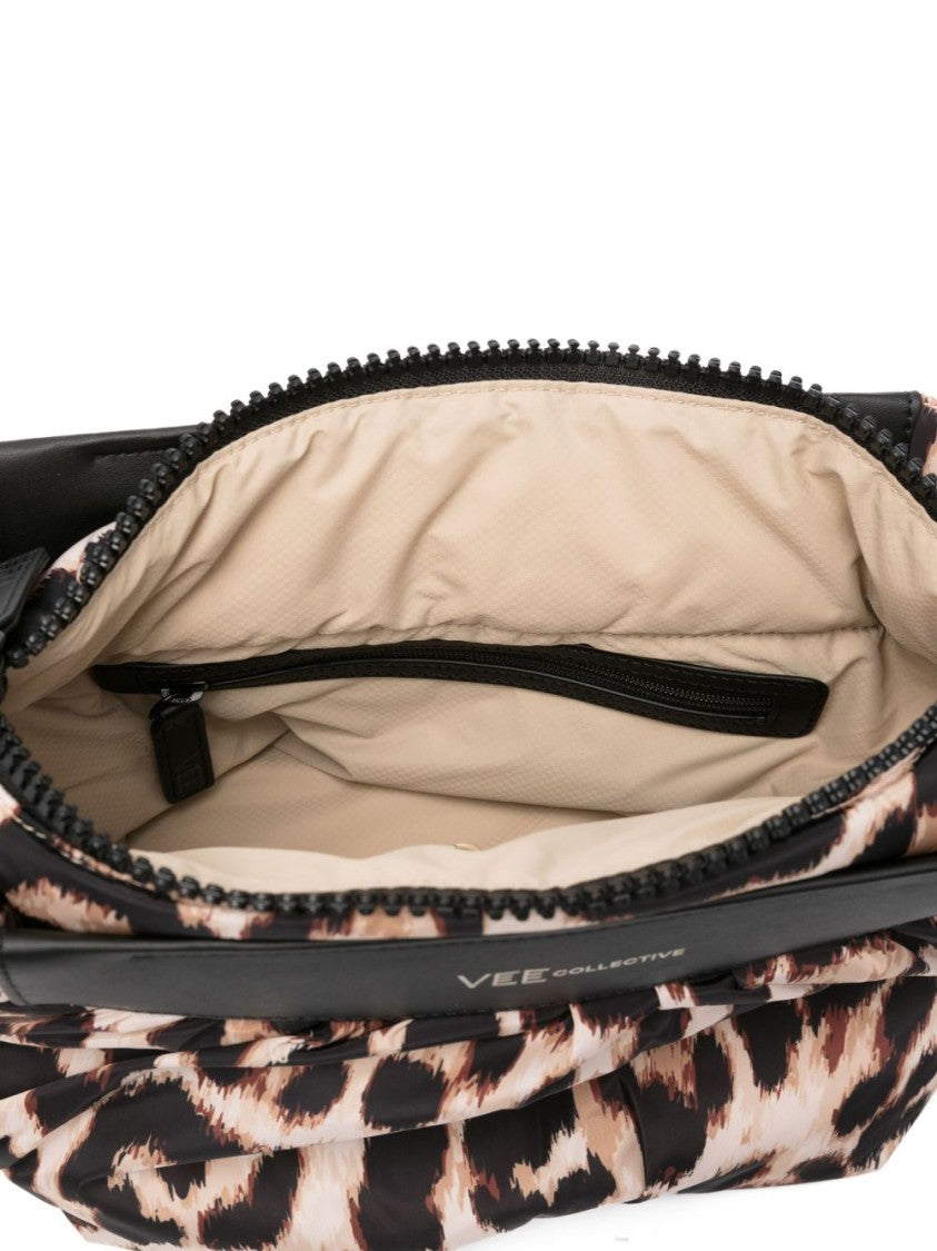 Veecollective Leopard Print Nylon Clutch With Padded Finish