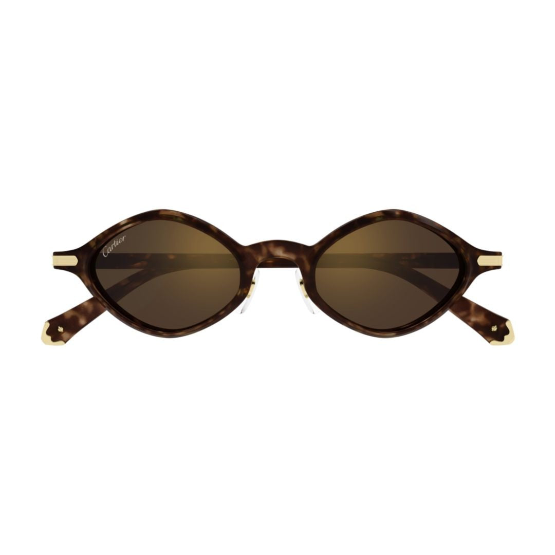 Cartier Oval Tortoiseshell Sunglasses With Gold-Tone Accents