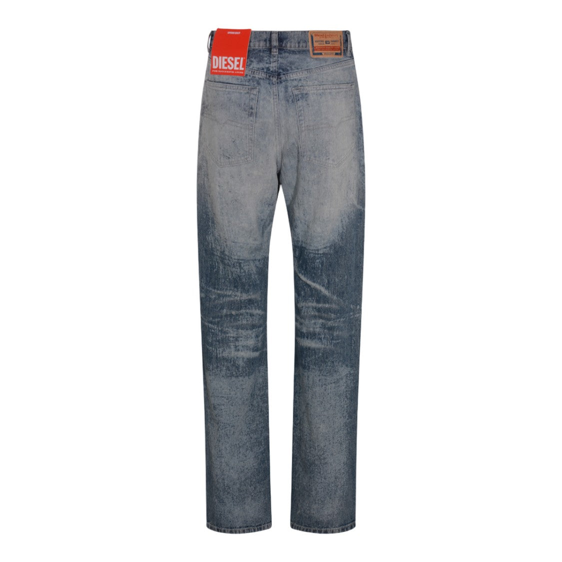 Diesel High-Waisted Straight-Leg Jeans With Vintage Wash Effect