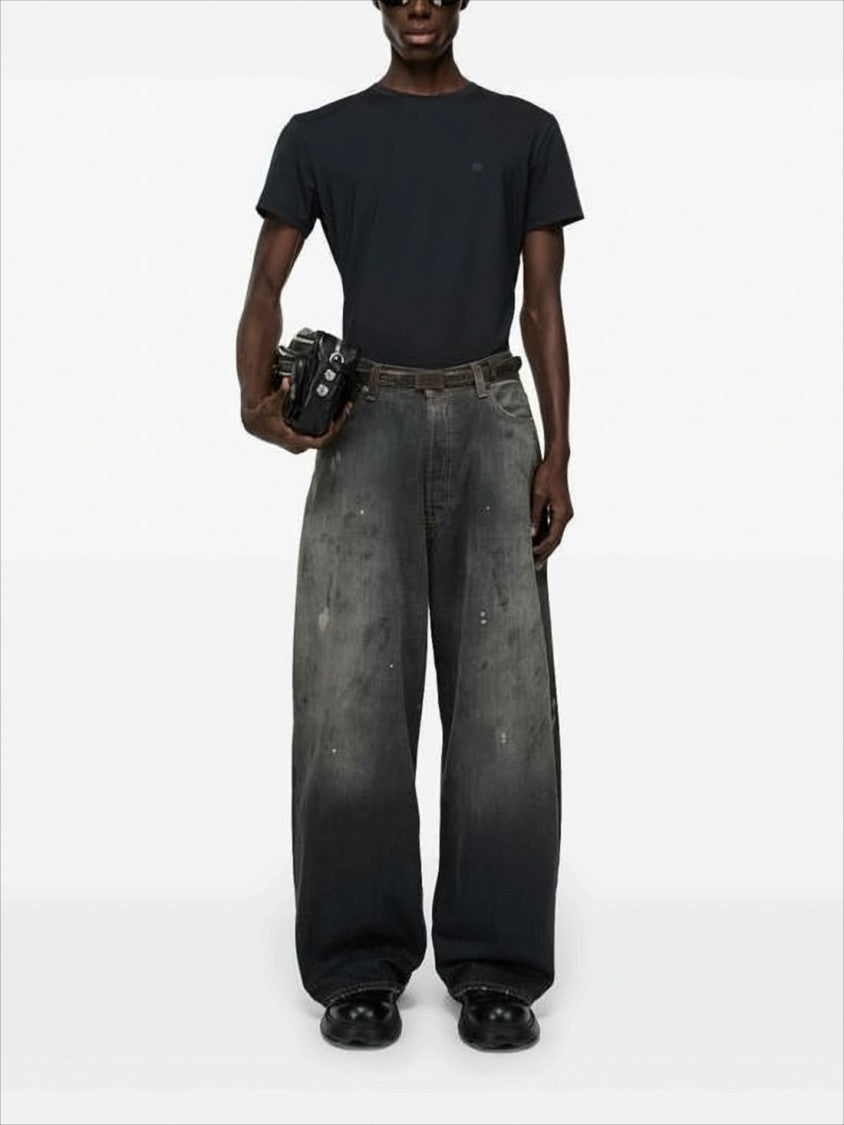 Acne Studios Short-Sleeved T-Shirt With Minimalistic Face Design