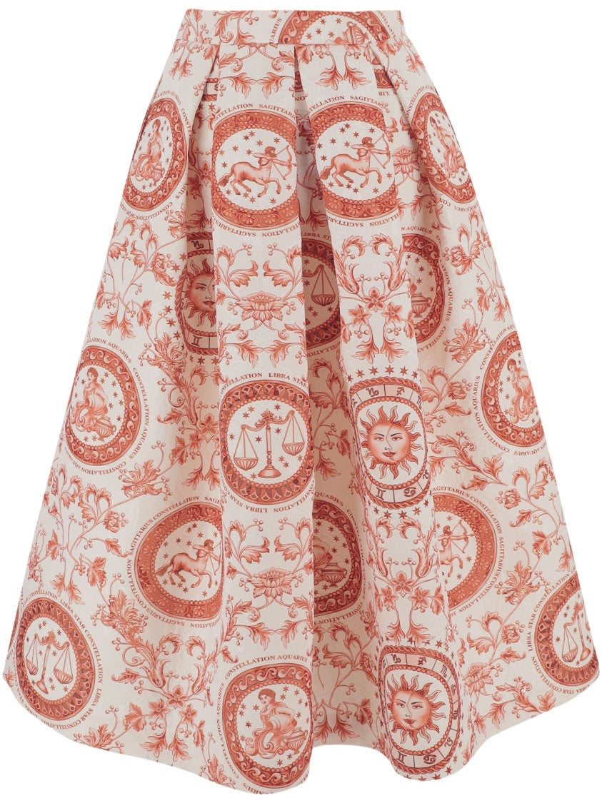 Lunatica Milano Flared Skirt With Fantasy Print