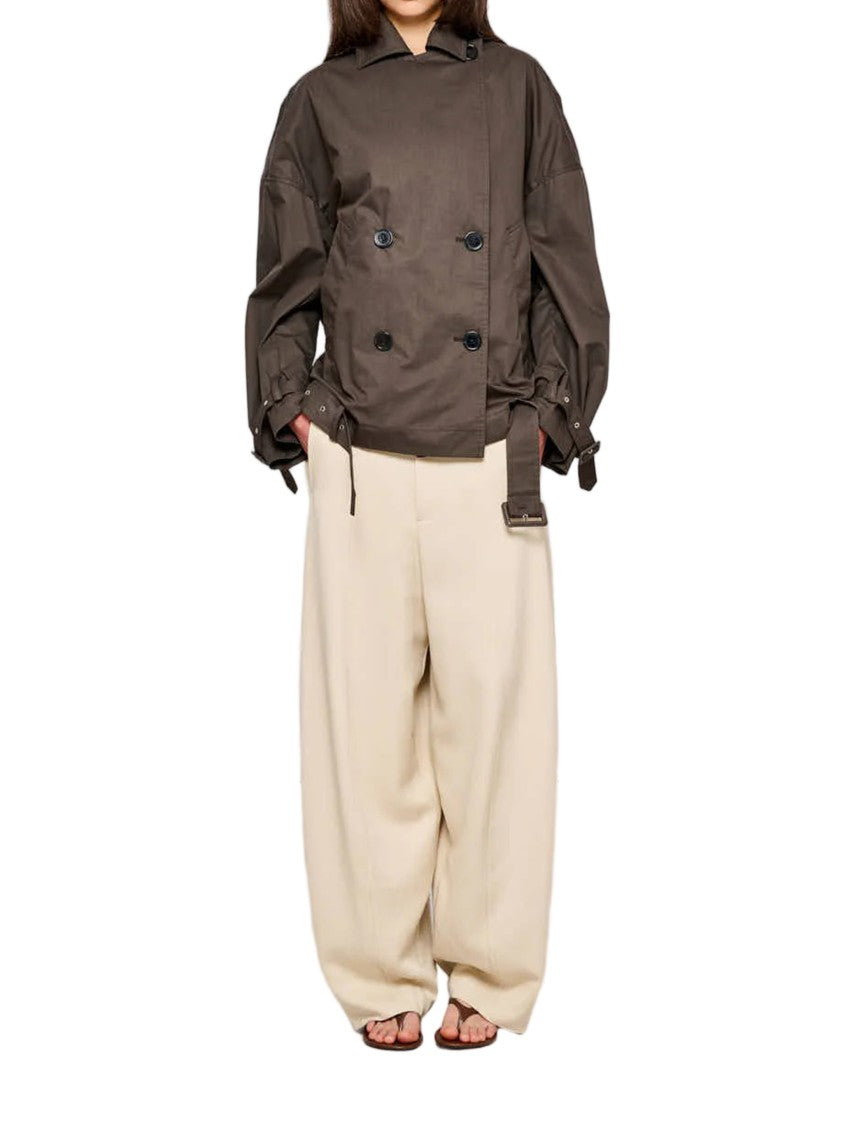 Oof Wear Carcoat Smerigliato Boxy Double Breasted Cotton Coat