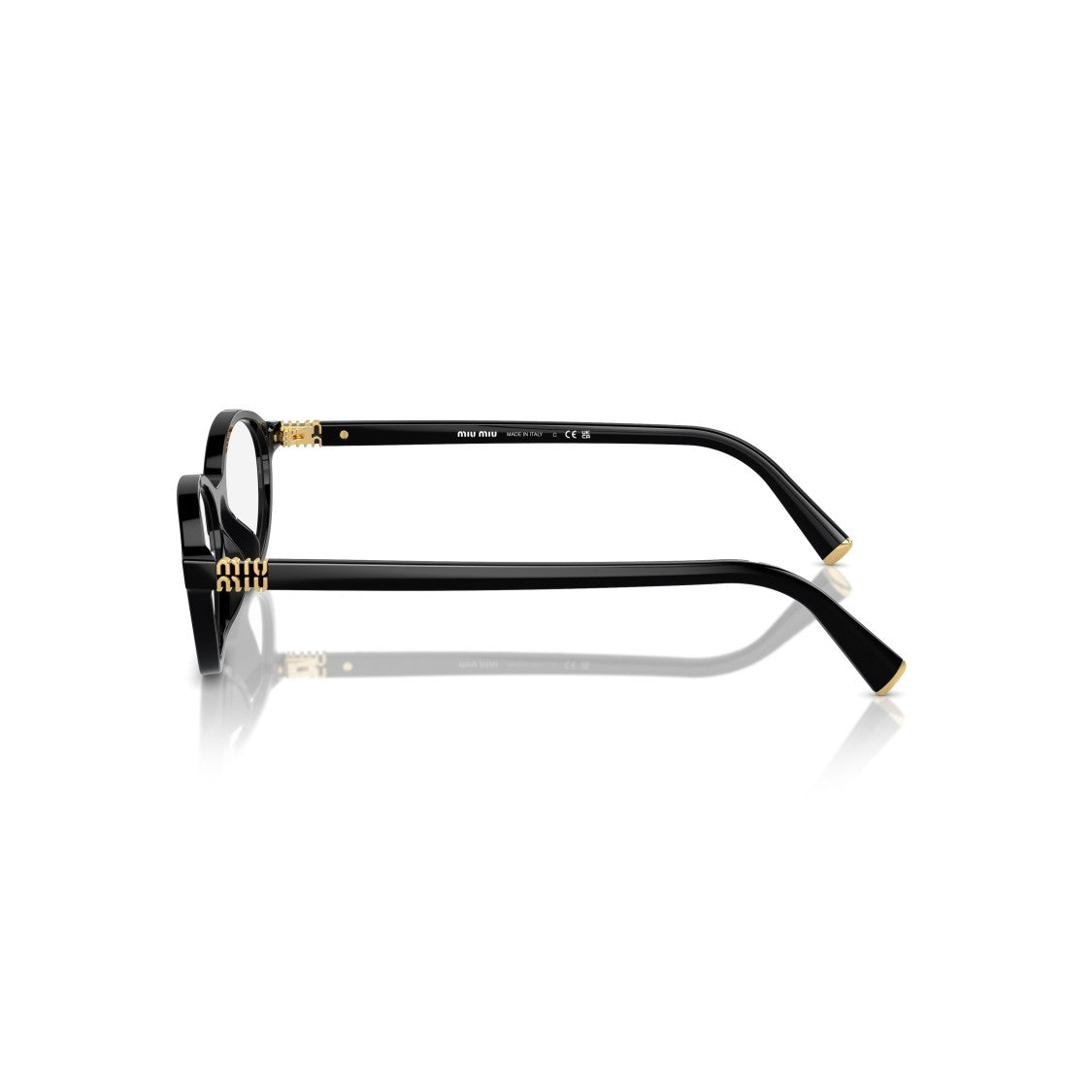 Miu Miu 0Mu 09Xv Oval Black Acetate Eyeglasses