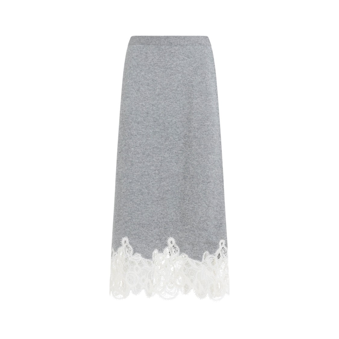 Fabiana Filippi Grey Virgin Wool Midi Skirt