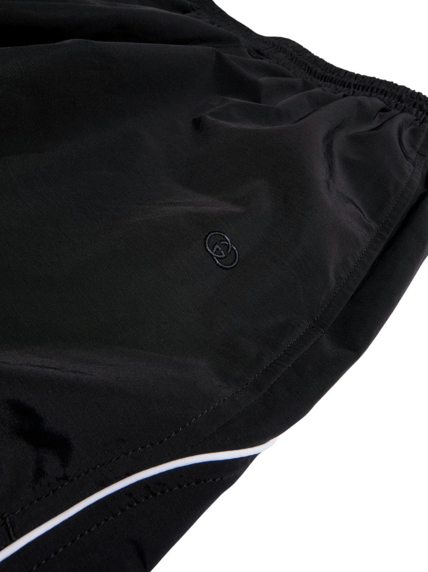 Gucci Black Interlocking G Cotton-Nylon Bermuda Shorts