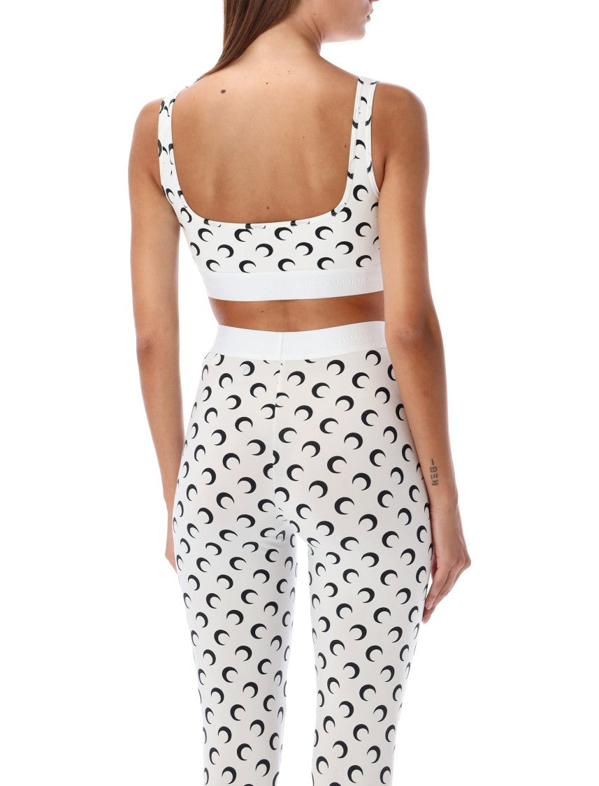 Marine Serre Crescent Moon Print Fitted Sports Bra