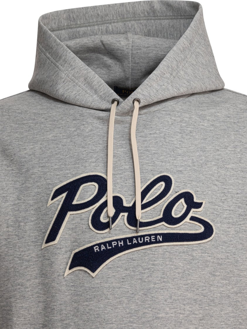 Polo Ralph Lauren Heathered Grey Hoodie With Embroidered Logo
