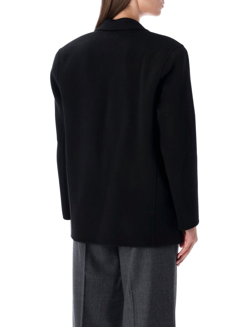 Anine Bing Quinn Oversized Black Wool Cashmere Blazer