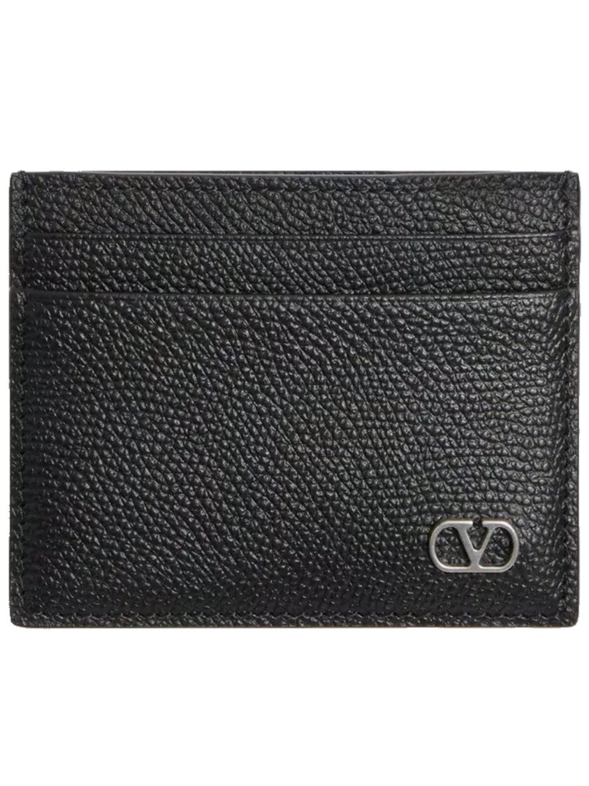Valentino Card Holder Vlogo Signature Leather Case