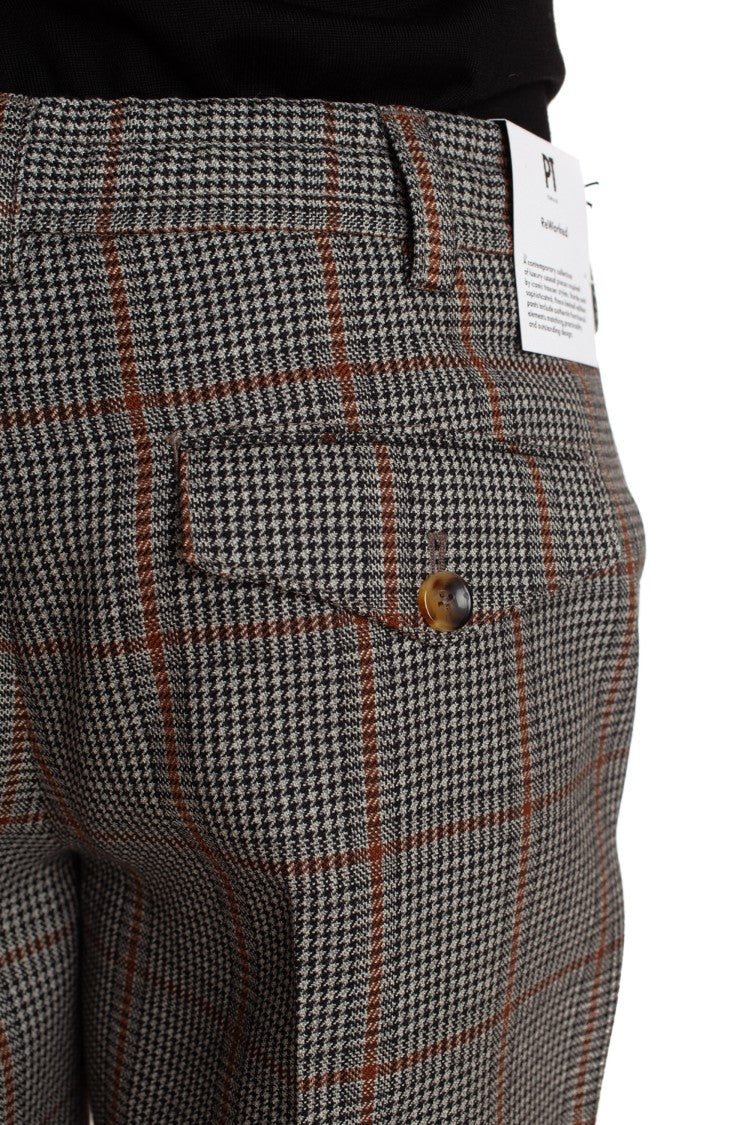 Pt Torino Rebel Fit Checked Wool Trousers