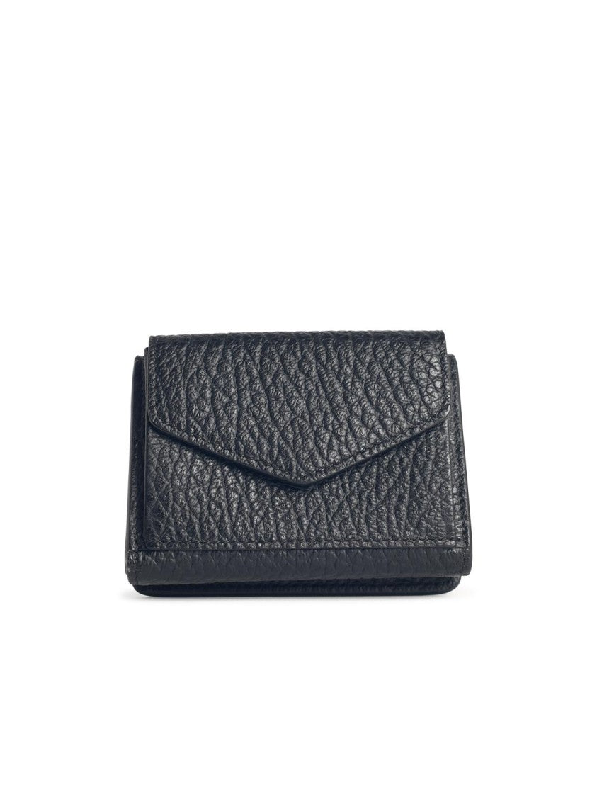 Maison Margiela Four Stitches' Compact Black Leather Wallet