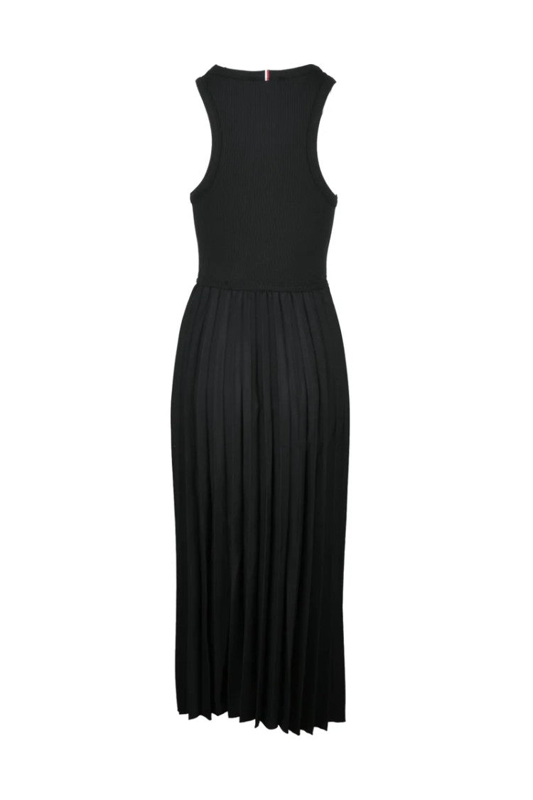 Tommy Hilfiger Black Cotton Viscose Elastane Women Long Dress