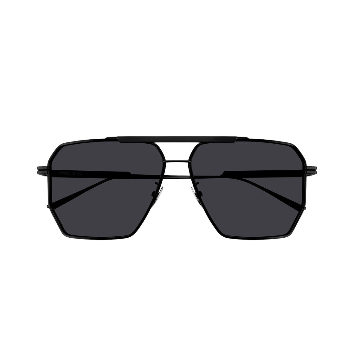 Bottega Veneta Black Oversized Square Metal Sunglasses