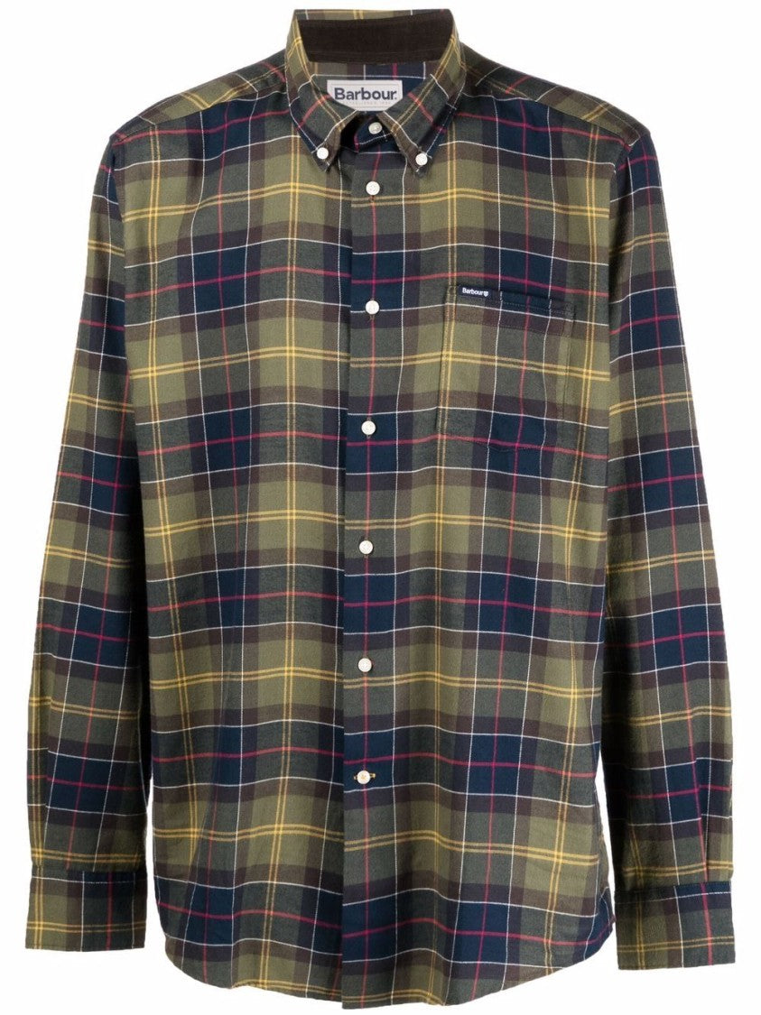 Barbour Green And Blue Tartan Flannel Shirt