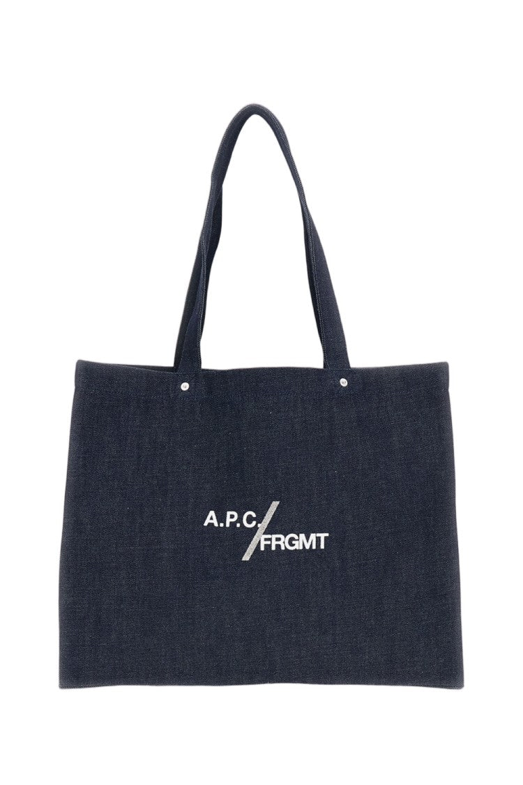 A.P.C. Blue Cotton Denim Tote Bag