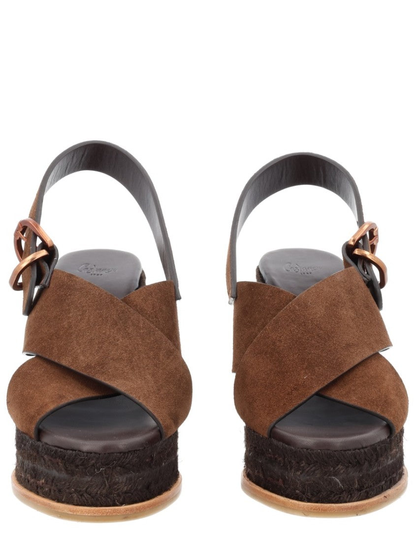 Castaner Brown Betina Suede Wedge Sandals